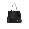 Hogan Medium Script Leather Tote Bag In Black