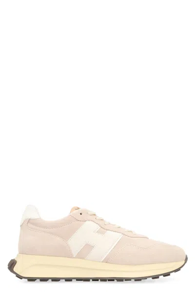 Hogan H641 Beige Leather Sneakers In Ivory