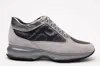 Hogan Interactive Allacciato Metallic-panel Suede Sneakers In Gray