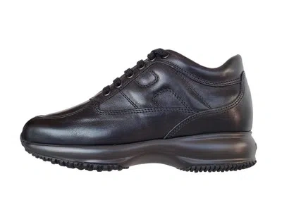 Pre-owned Hogan Women's Interactive Lace Shoes Hxw00n00010zkab999 Black