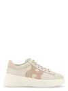 Hogan Rebel Ivory And Pink Sneakers In White
