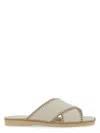 Hogan Crossover-strap Leather Sandals In Ivory