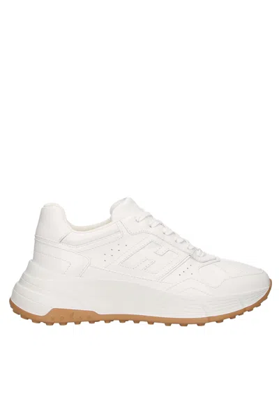 Hogan Hi Fi Leather Sneakers Rubber Sole In White