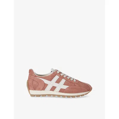 Hogan Womens  Allacciato H 671 Suede Low-top Trainers In Pale Pink
