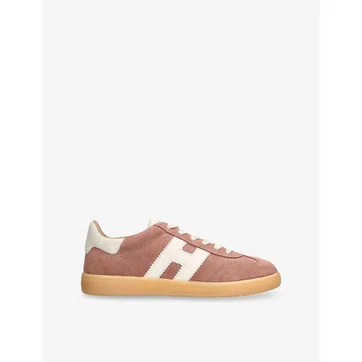 HOGAN WOMENS PALE PINK COOL SUEDE LOW-TOP TRAINERS EUR 38.5 / 5.5 UK