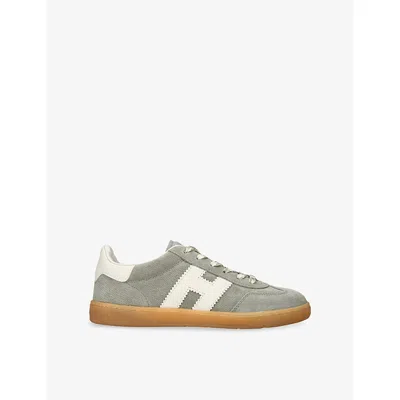 Hogan Neutrals Cool Side Stitched Logo Suede Sneakers In Multi