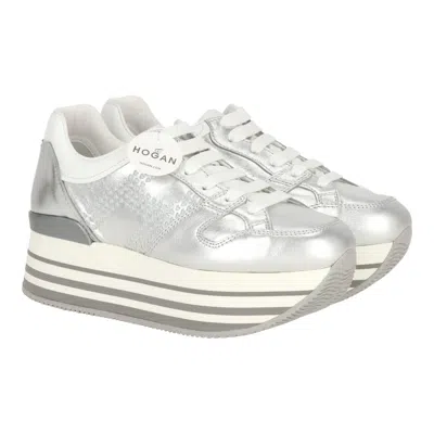 Hogan Atelier Woman Sneakers Silver Size 8 Leather