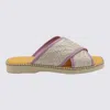 Hogan 660 Interwoven-raffia Slides In Lilla/giallo