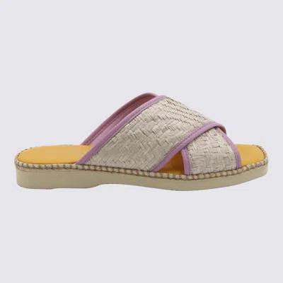 Hogan Yellow And Lilac Leather Flats In Purple