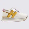 HOGAN YELLOW AND WHITE LEATHER SNEAKERS