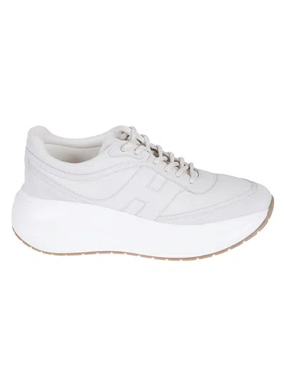 Hogan Yogurt Suede And Nappa Sneakers In White