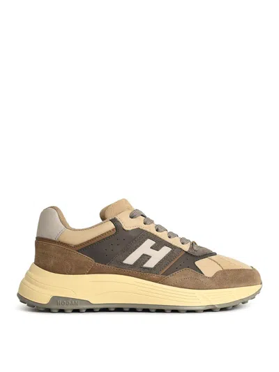 HOGAN YPERLIGT BROWN LEATER SNEAKERS