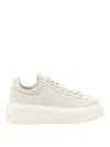 Hogan H-stripes Leather Sneakers With Contrasting Detail In Blanco