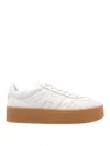 Hogan Low Top Leather Sneakers With Platform Sole In Multi