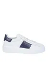 Hogan Panelled Design Calf Leather Sneakers With Chunky Sole In White