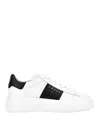Hogan Panelled Design Calf Leather Sneakers With Chunky Sole In White