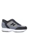 Hogan Interactive Sneakers In Suede And Smooth Leather With Technical Fabric Inserts In Blue