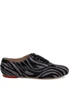 Hogan Zebra-print Lace-up Sneakers In Black