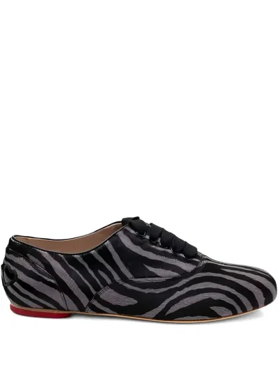 Hogan Zebra-print Lace-up Sneakers In Black