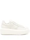Hogan H-stripes Nappa Leather Sneakers With Memory Foam Insole
