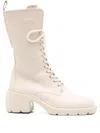 Hogl 65mm Louise Lace-up Lug-sole Boots In Neutral