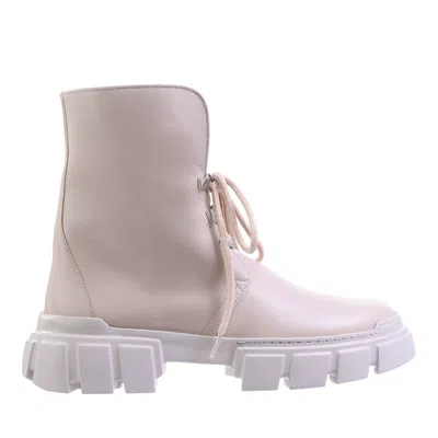 Hogl Beige Winter Hike Smooth Leather Lace-up Ankle Boots In Pink