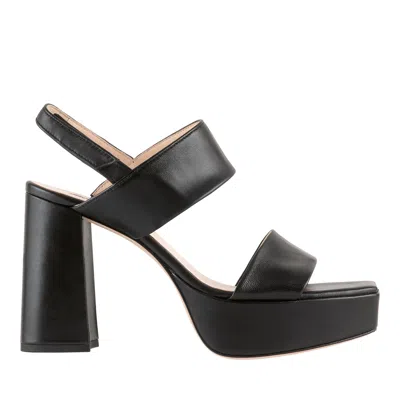 Hogl Black Cindy High Block Heel Slingback Sandals