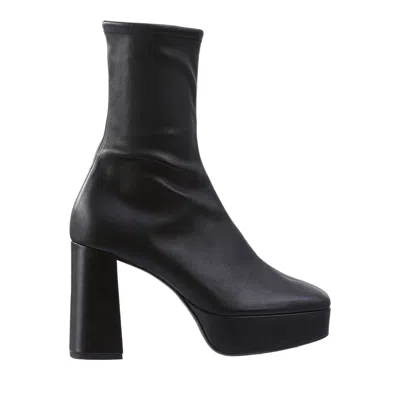 Hogl Black Cora Sleek High Block Heel Leather Ankle Boots
