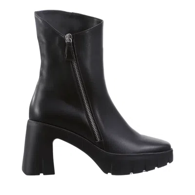 Hogl Black Manon Mid-height Functional Zipper Leather Ankle Boots
