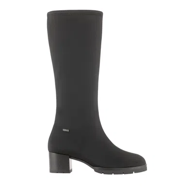 Hogl Black Synthetic Mid-length Block Heel Boots