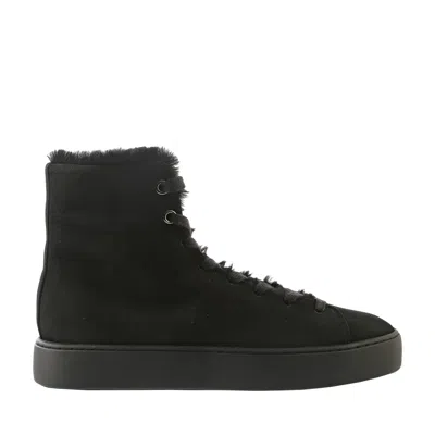 Hogl Black Teddy Nubuck Sheepskin Lining Winter Ankle Boots