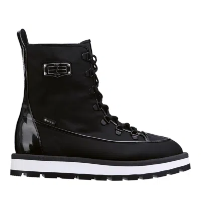 Hogl Black Walker Lace-up Glossy Accents Nylon Ankle Boots