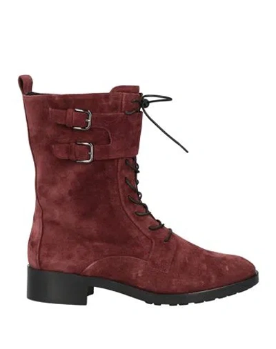 Hogl Hōgl Woman Ankle Boots Burgundy Size 9.5 Leather In Red