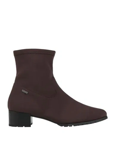 Hogl Hōgl Woman Ankle Boots Dark Brown Size 7 Textile Fibers In Multi