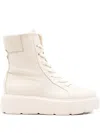 Hogl Lace-up Platform Combat Boots In White