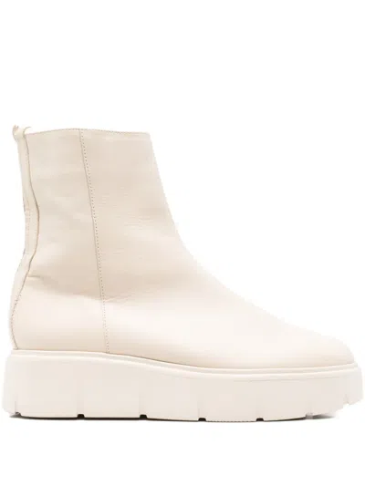 Hogl Platform Zip Boots In Neutral