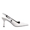 Hogl White Ruby Part-open Pointed Toe Slingback Leather Pumps In White