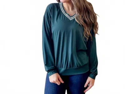 Hoity Toity Quick Dry V-neck Sweatshirt In Midnight Green