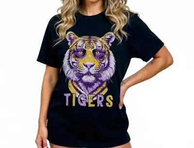 Hoity Toity Tiger Graphic Tee In Black Multi