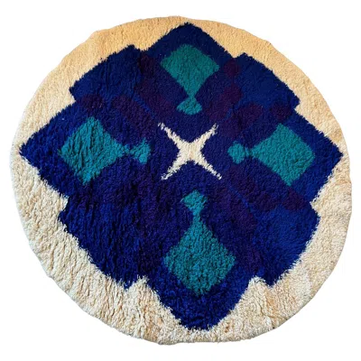 Pre-owned Hojer Eksport Wilton 70's Hojer Eksport, Danish Scandinavian, Rya Rug, Unused, Mid Century Modern In Purple
