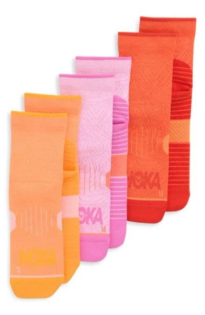 Hoka 3-pack Running Quarter Socks In Multi