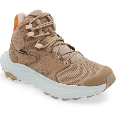 Hoka Anacapa 2 Gore-tex® Waterproof Mid Hiking Shoe In Dune/ice Flow
