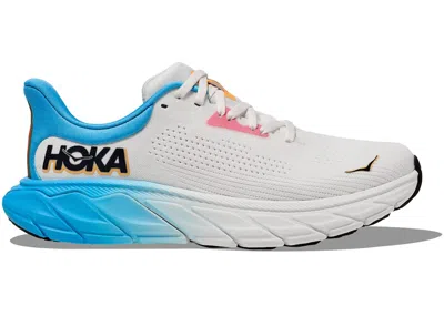 Pre-owned Hoka Arahi 7 (women's) Sneakers In Blanc De Blanc/swim Day