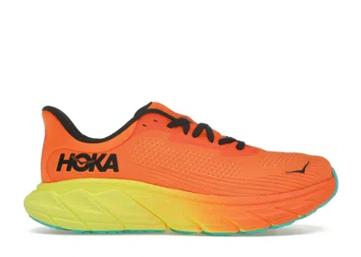 Pre-owned Hoka Arahi 7 (women's) Sneakers In Electric Tangerine/black In Multi
