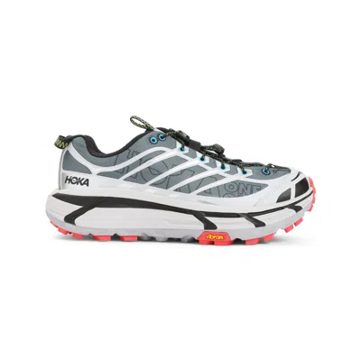 Hoka Ash Grey Textile U Mafate Three 2 World Mark Sneakers In White