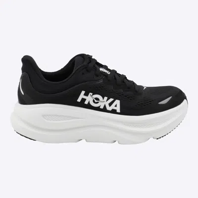 HOKA BLACK AND WHITE BONDI 9 SNEAKERS