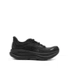 Hoka Bondi 9 Black Low Top Sneakers With Maxi Logo Lettering On The Side In Tech Fabric Unisex In Black