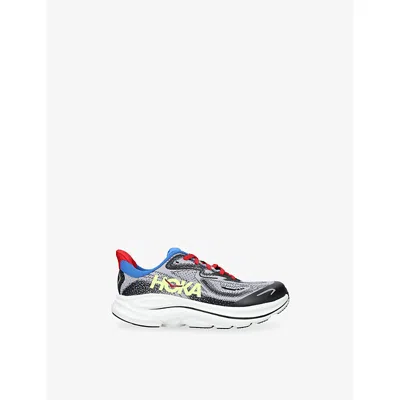 Hoka Black/comb Kids' Clifton 10 Mesh Trainers Eur 39 /5.5 Uk