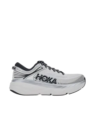 Hoka Bondi 7 Breathable Colorblock Sneakers In White