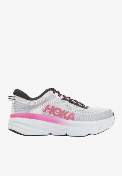 Hoka Womens  Bondi 7 In Mineral Blue/rhubarb